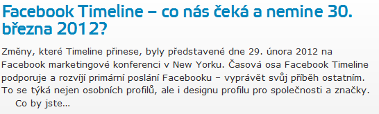 Facebook Timeline – co nás čeká a nemine 30. března 2012?